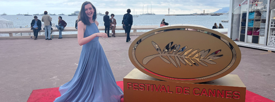 A MEIM student interning at the Cannes Film Festival.