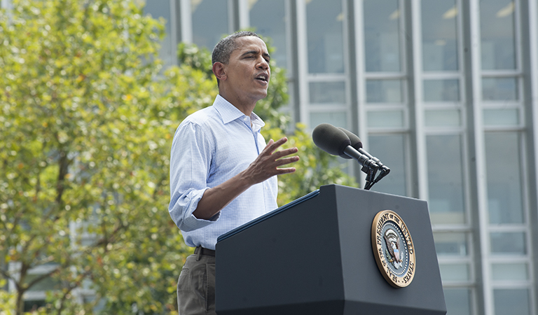 Barack Obama speaking at CMU